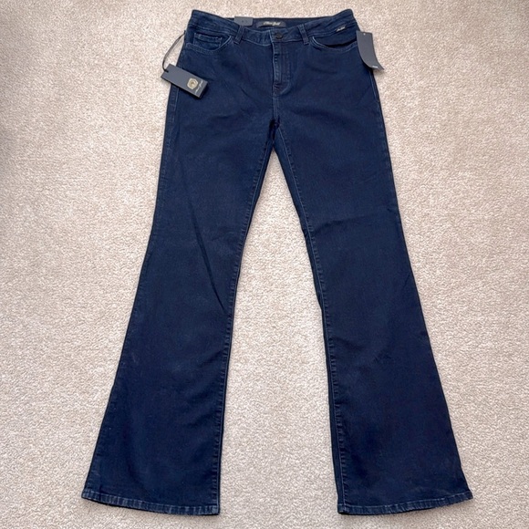 NWT Mavi Gold High Rise Flare Leg Dark Wash Indigo 70's Stretch Jeans Size 31 - Picture 2 of 10